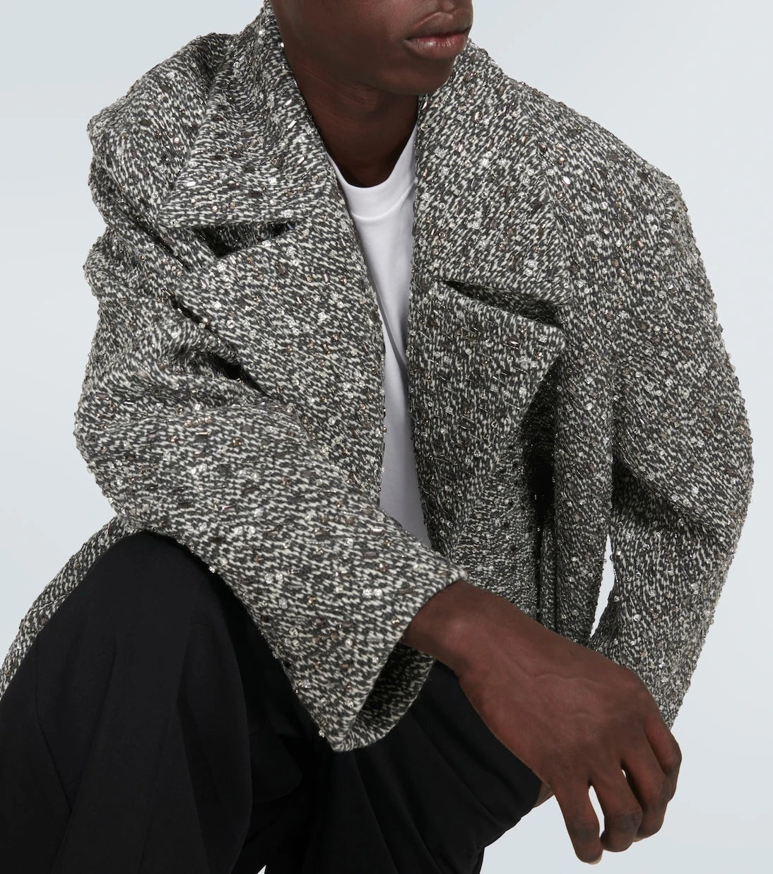 Valentino - Embellished bouclé wool-blend jacket