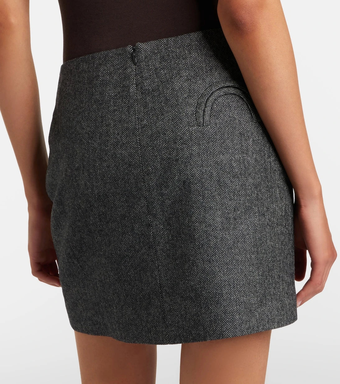Blazé Milano - Coci herringbone wool-blend miniskirt