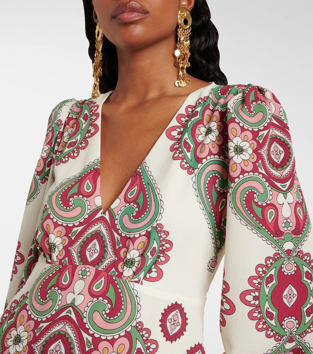 Etro - فستان ميدي بنقشة البيزلي