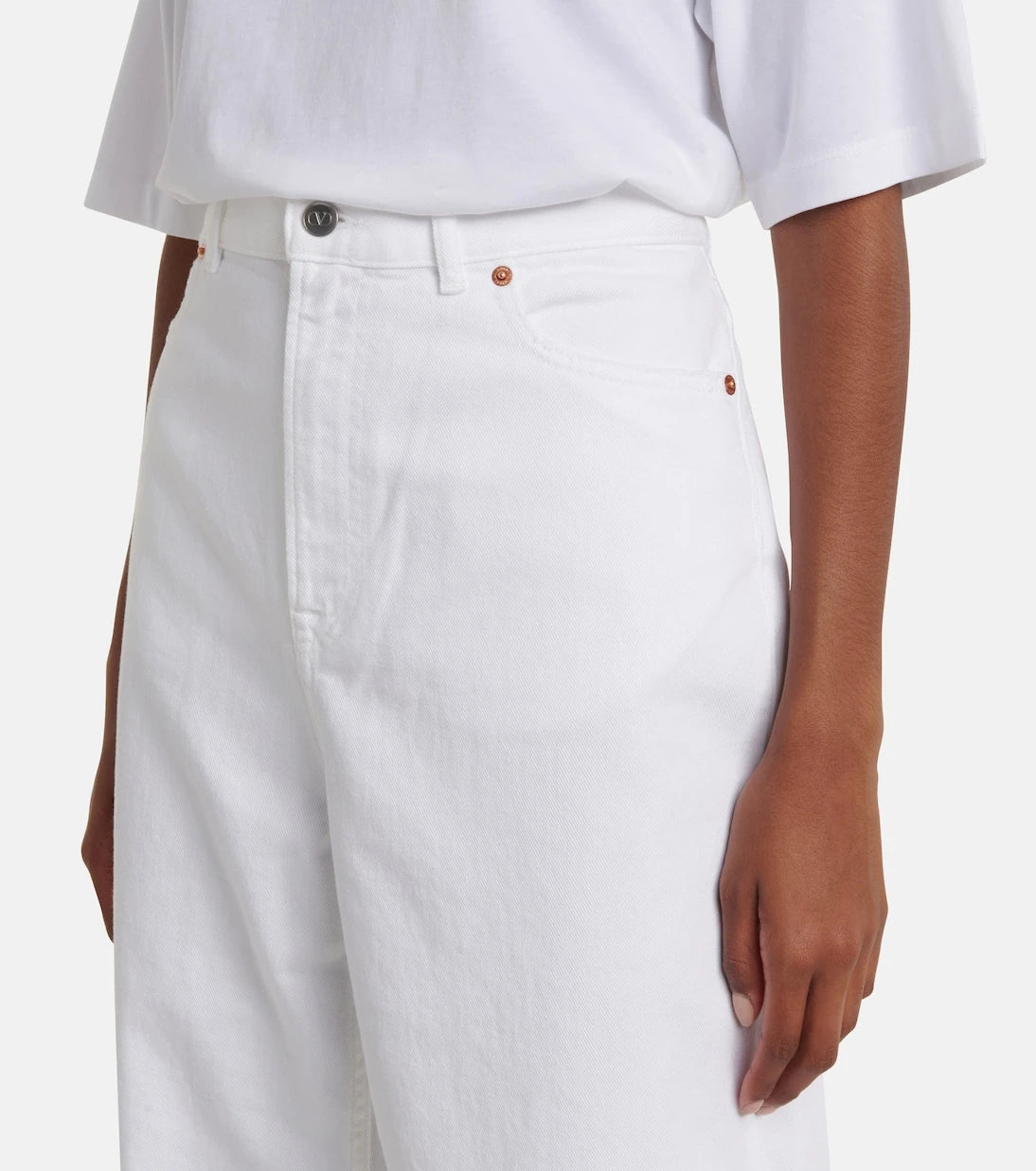 Valentino - High-rise wide-leg jeans