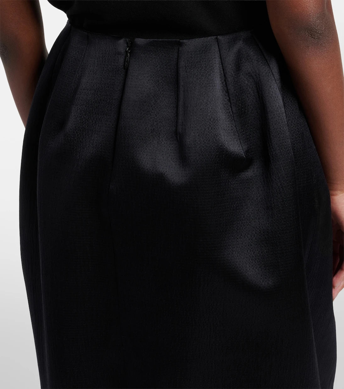 The Row - Gamin wool and silk midi skirt