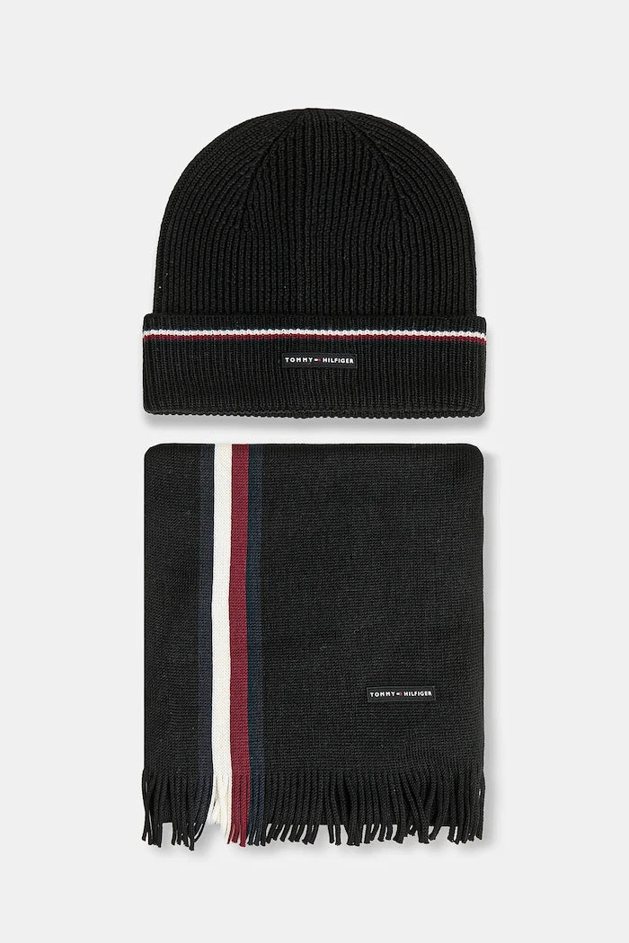 Шапка и шал с вълна Tommy Hilfiger