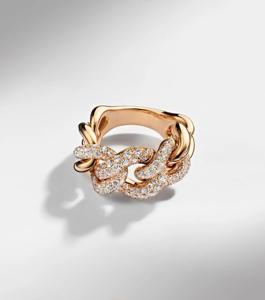 Pomellato - Catene 18kt rose gold ring with white diamonds