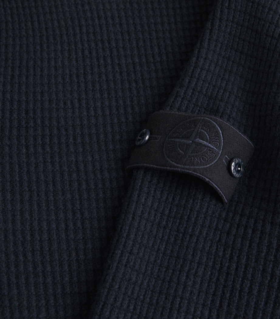 Stone Island Navy GHOST PIECE Virgin Wool Cable-Knit Sweater