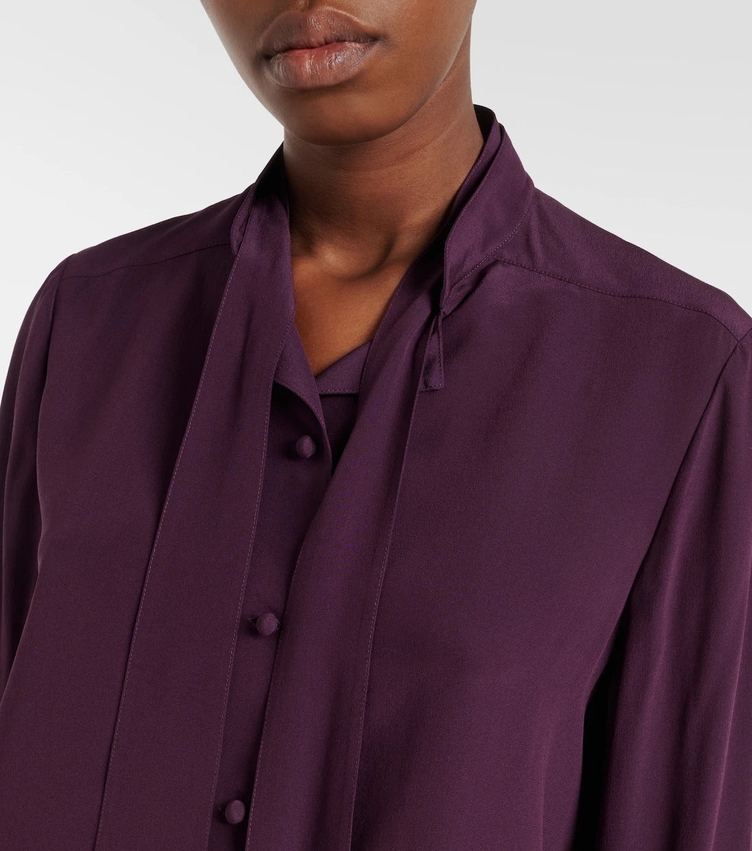 Valentino - Tie-neck silk crêpe de chine blouse