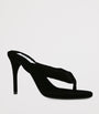 Alaïa Black Velvet Thong Sandals 90