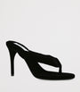 Alaïa Black Velvet Thong Sandals 90
