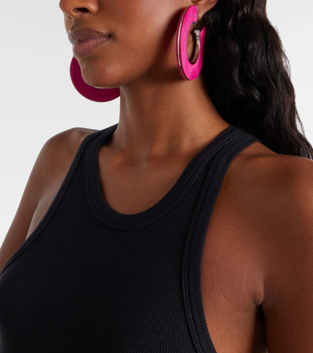 Alaïa - Leather-trimmed earrings