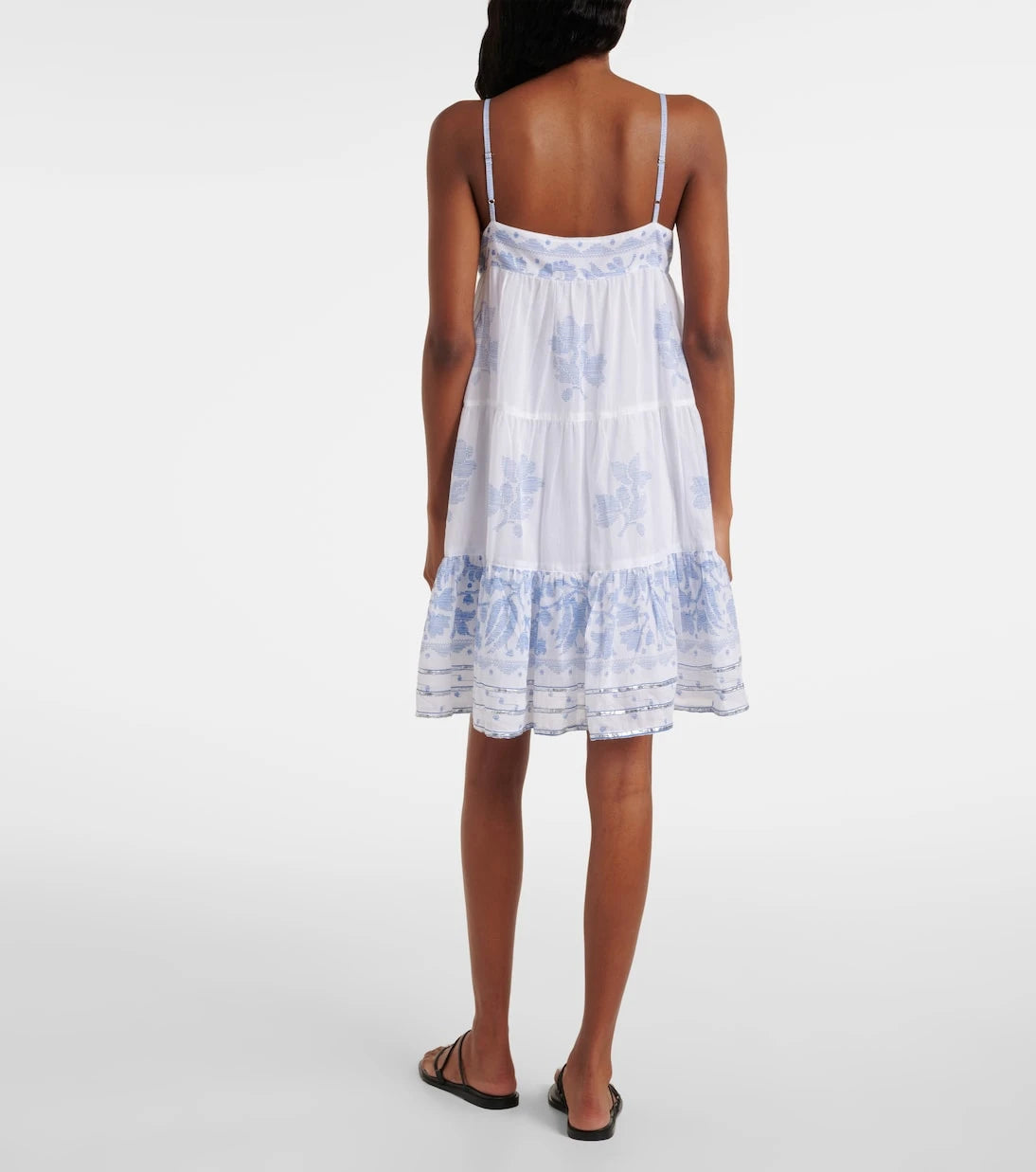 Juliet Dunn - Printed ruched cotton slip dress