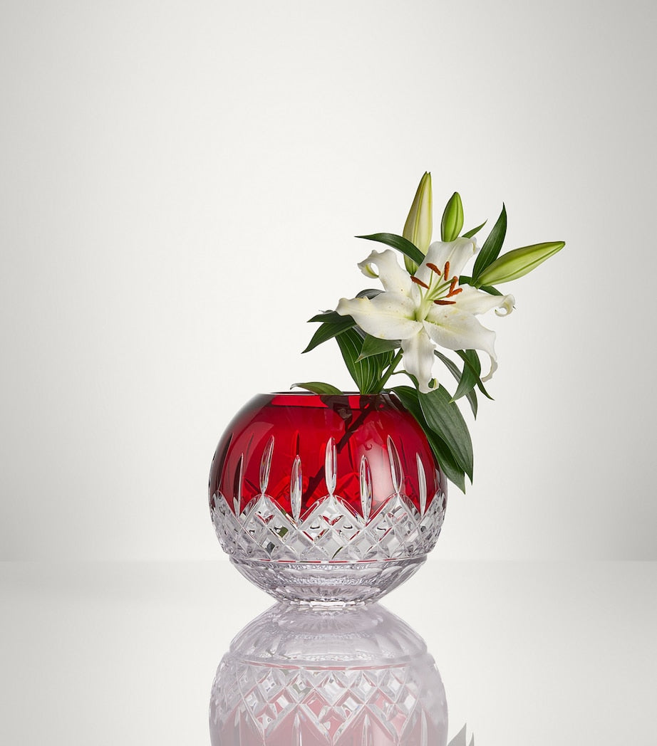 Crystal Lismore Red Rose Bowl (20cm)