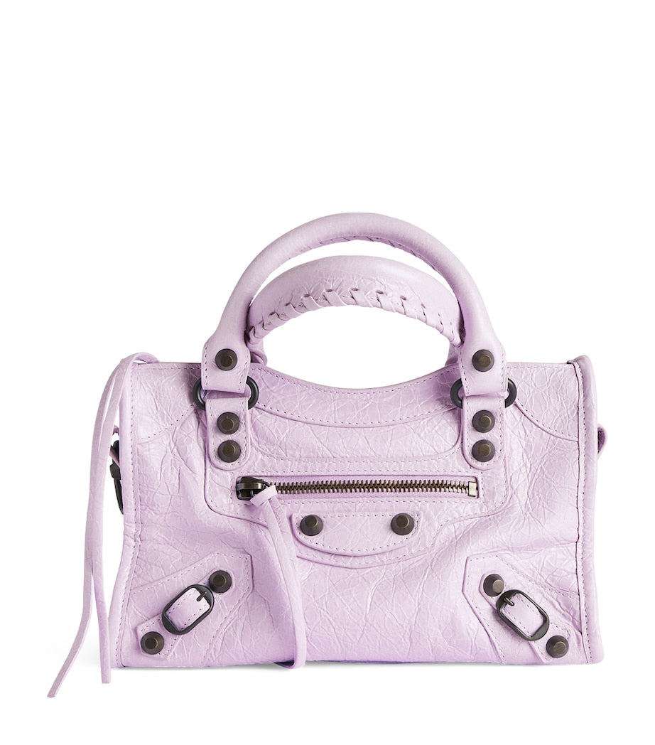 Balenciaga Purple Mini Leather Le City Top-Handle Bag