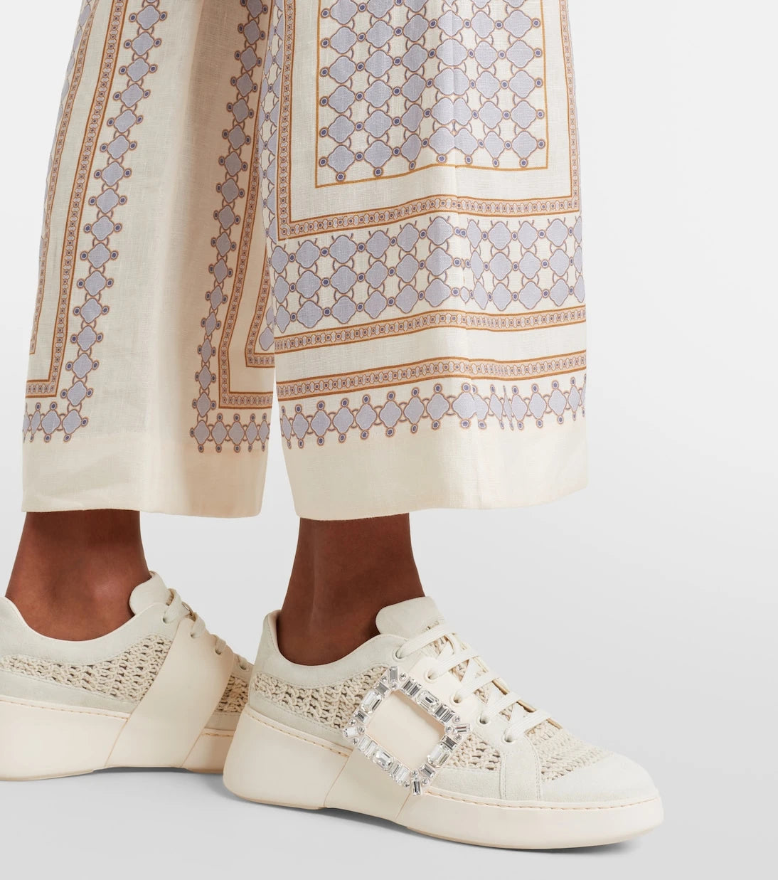 Roger Vivier - Viv Skate suede-trimmed platform sneakers