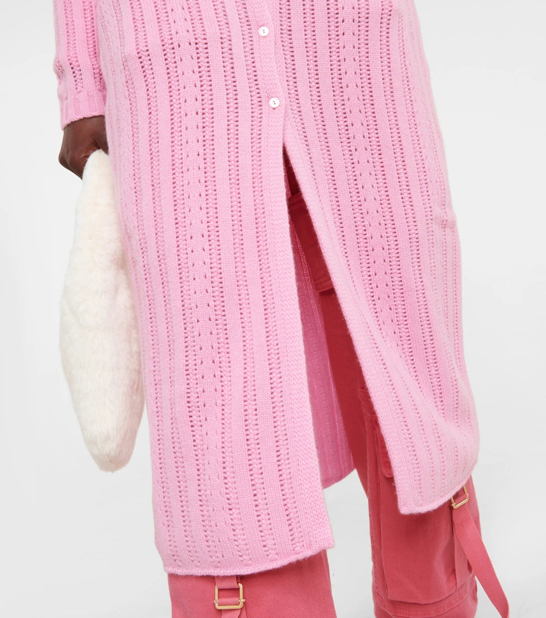 Blumarine - Pointelle wool and cashmere cardigan