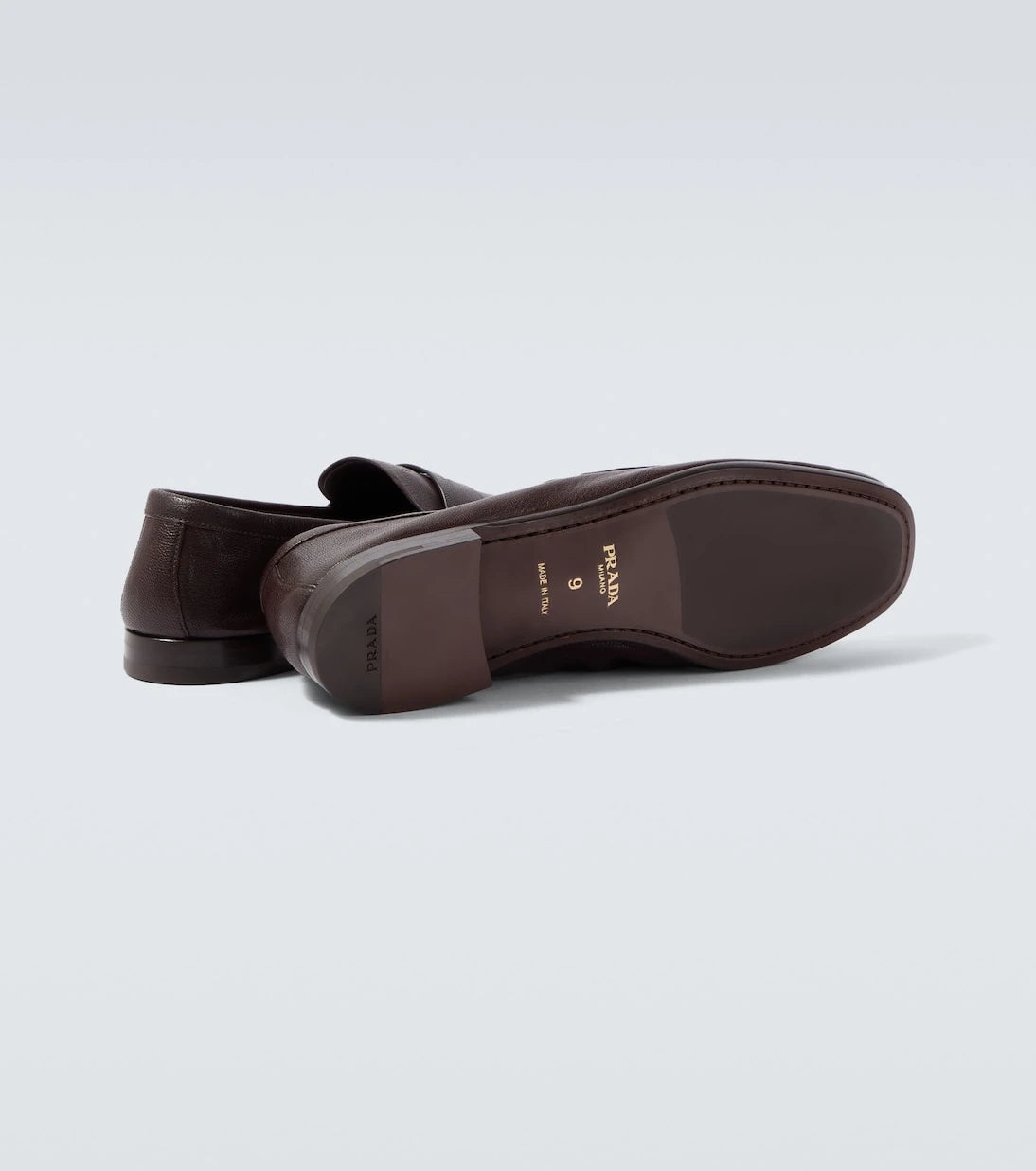 Prada - Logo leather penny loafers