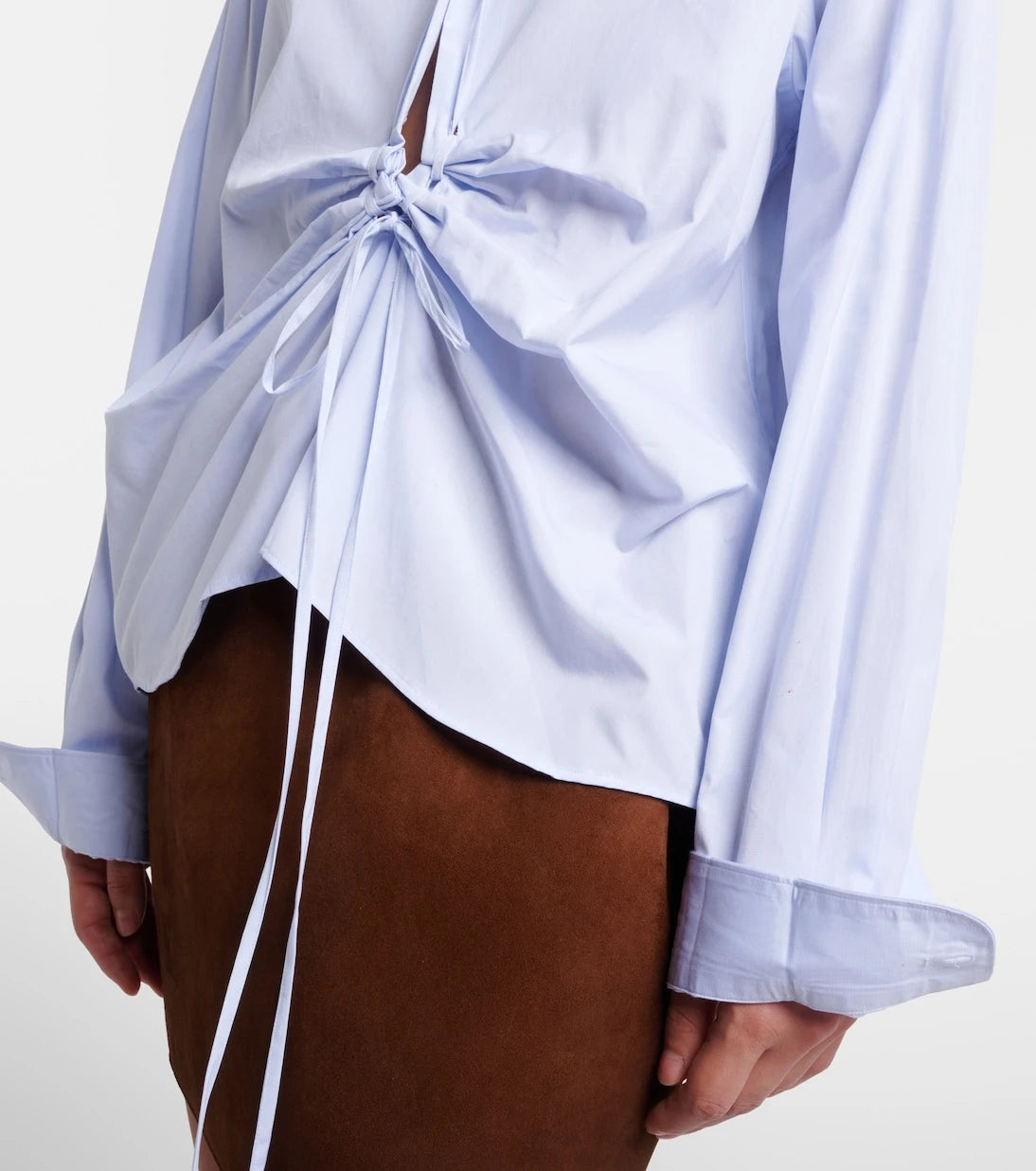 Prada - Gathered cotton shirt