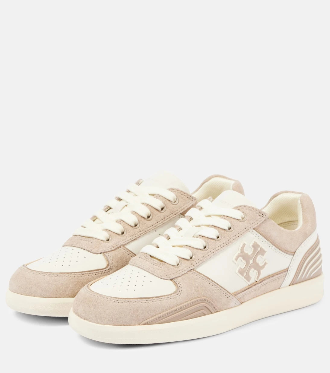 Tory Burch - Clover Court suede and leather sneakers