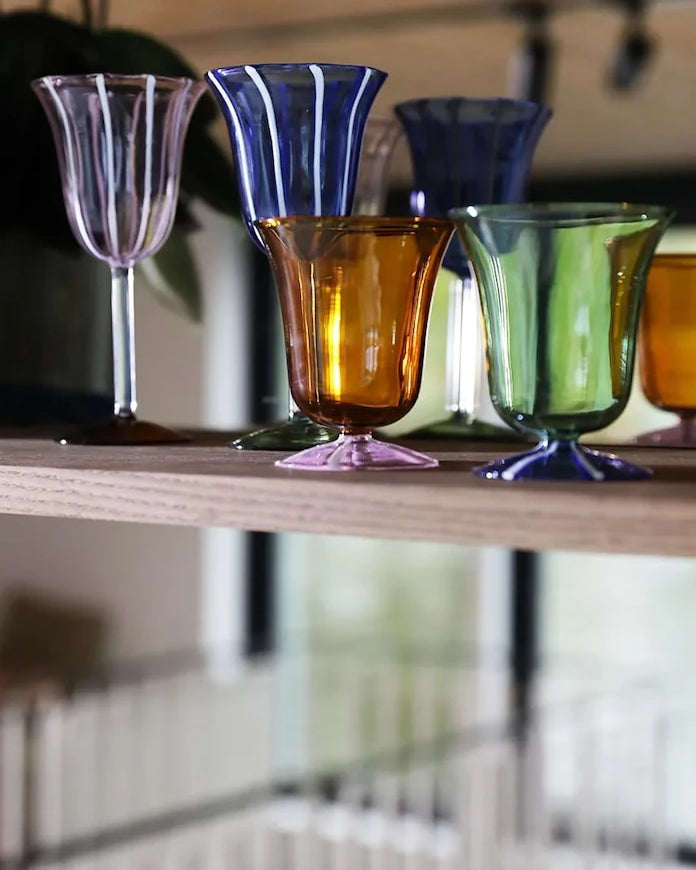 &k amsterdam Glass Eve Blue 180 ml Şarap Kadehi Seti (2 Parça)