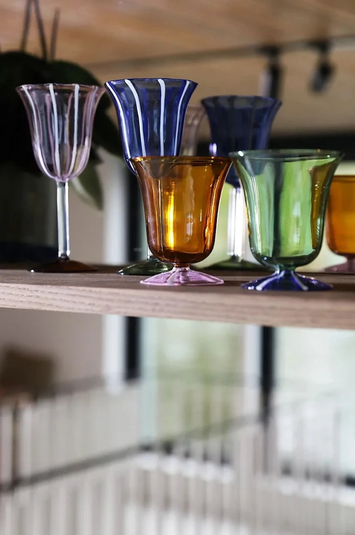 &k amsterdam Glass Eve Blue 180 ml Şarap Kadehi Seti (2 Parça)