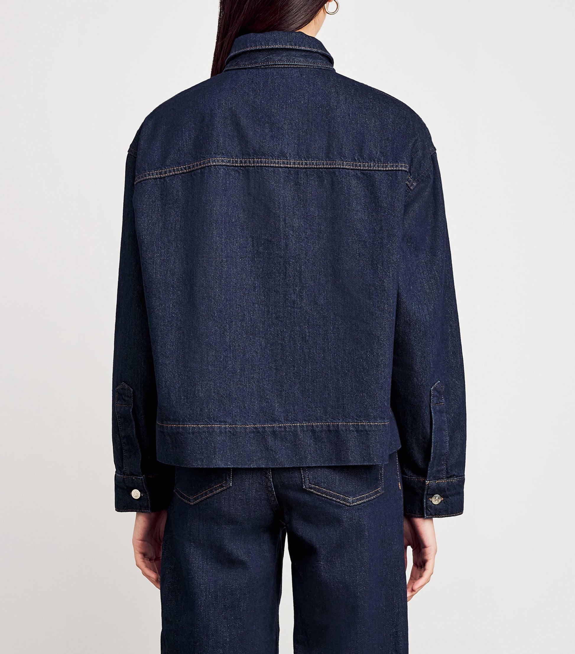 Maje Blue Bow-Detail Denim Jacket