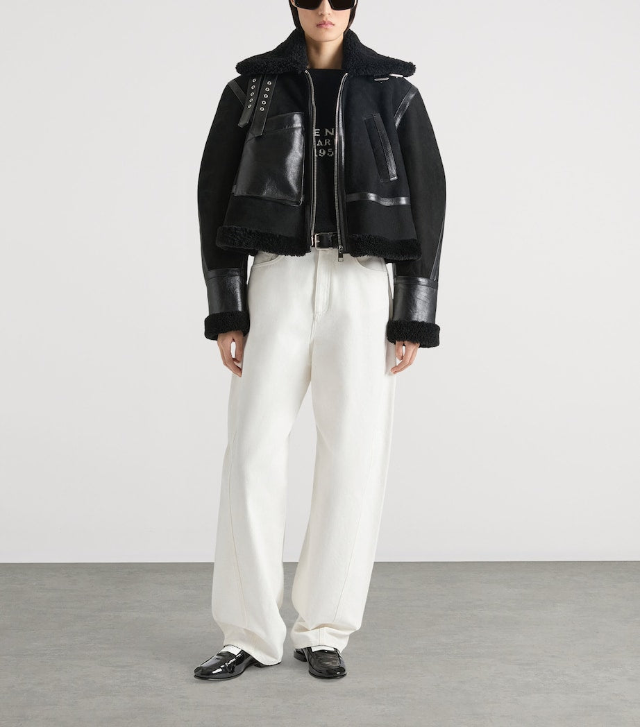 Givenchy Black Cropped Shearling Jacket