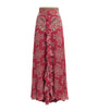 Etro Red Ruffled Maxi Skirt