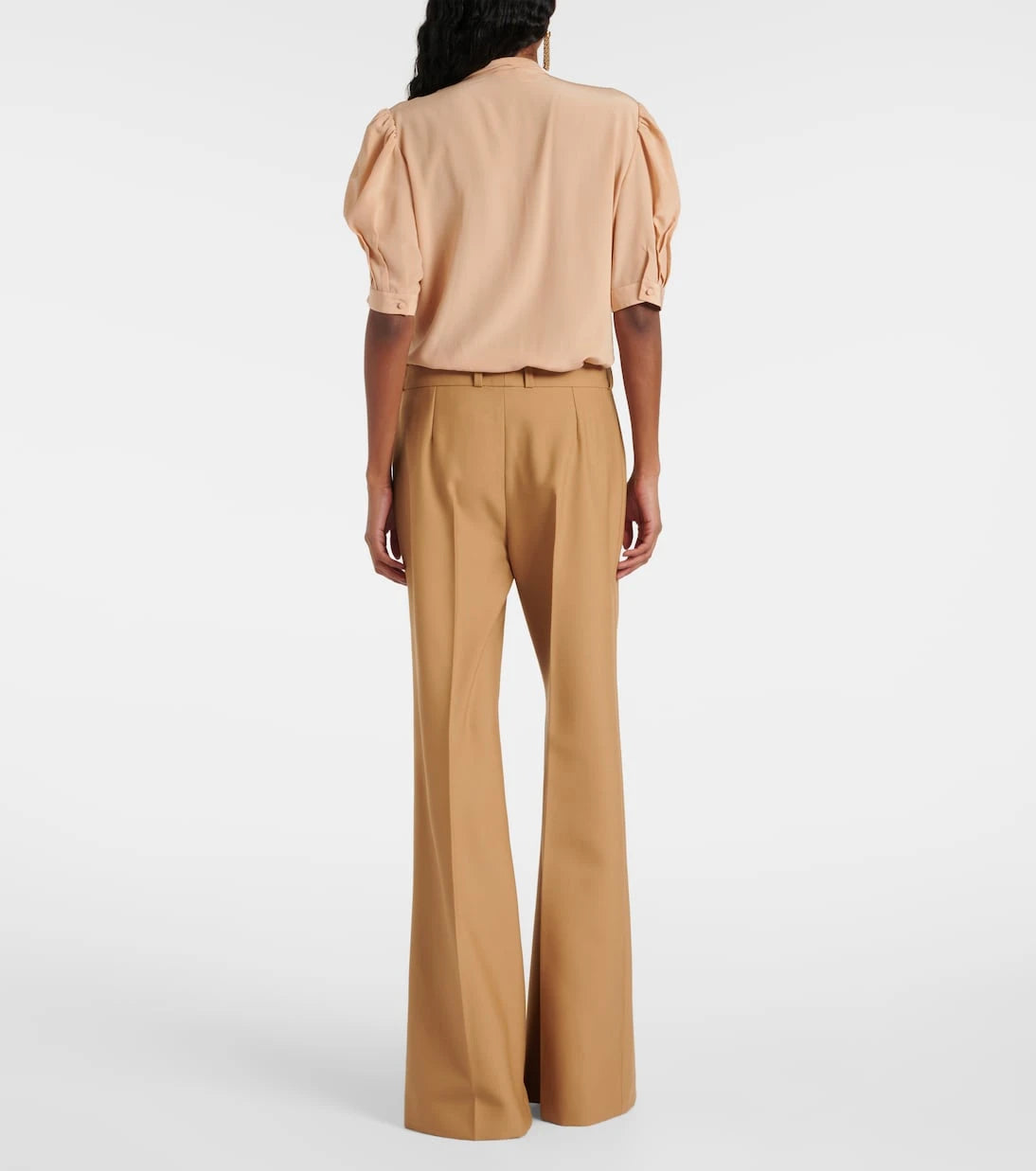 Chloé - Wool grain de poudre flared pants