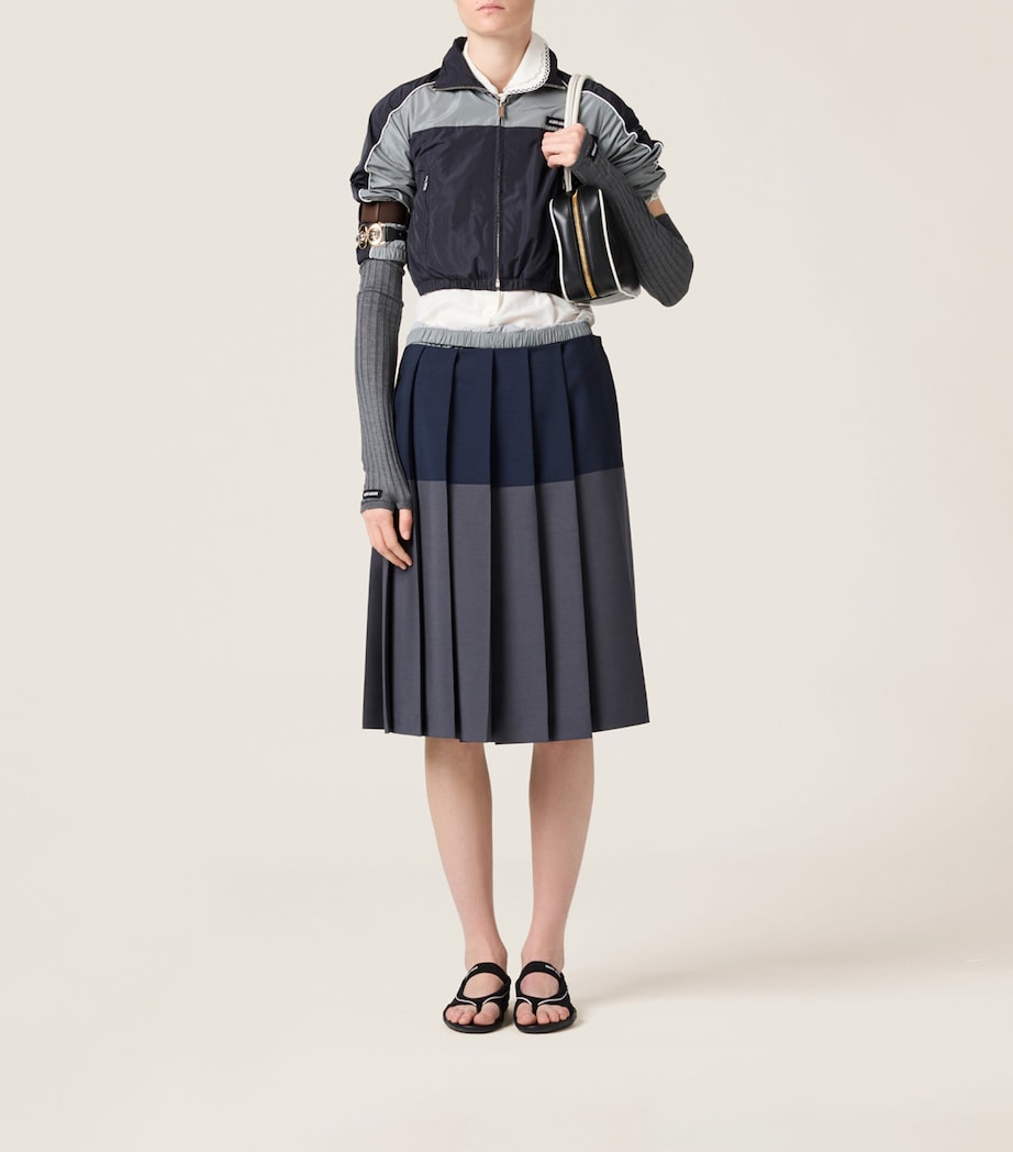 Blue Technical Cropped Jacket