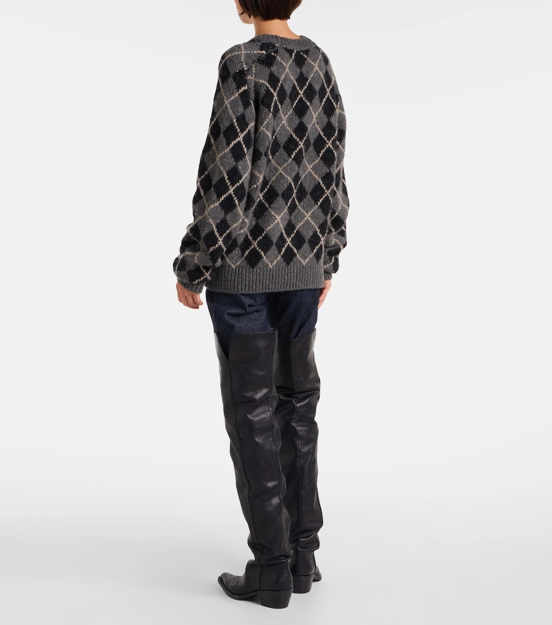 Khaite - Pratt argyle cashmere sweater