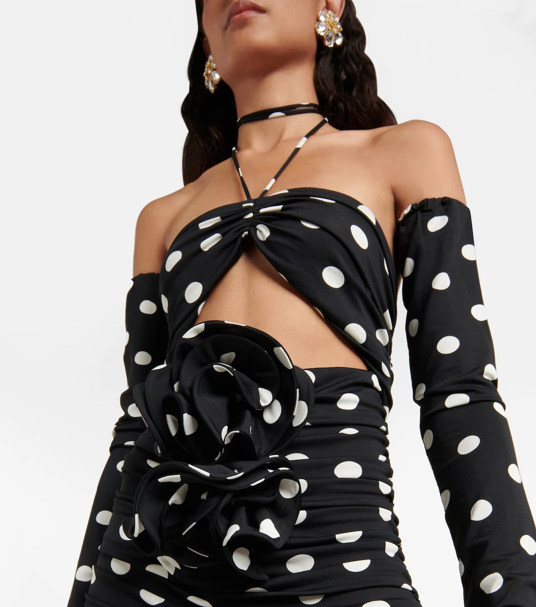 Magda Butrym - Polka-dot cutout minidress