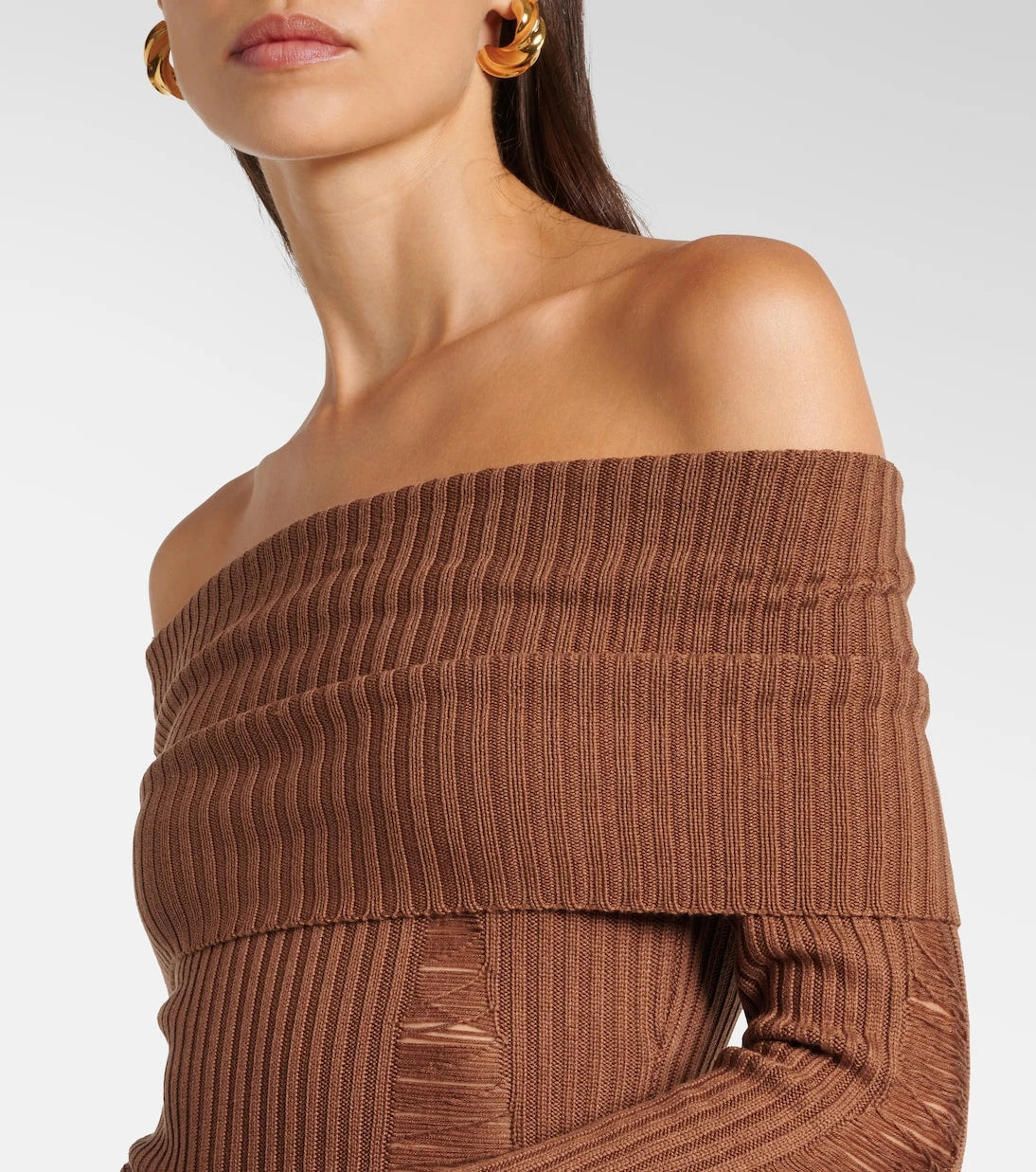 Aya Muse - Danica ribbed-knit silk-blend midi dress