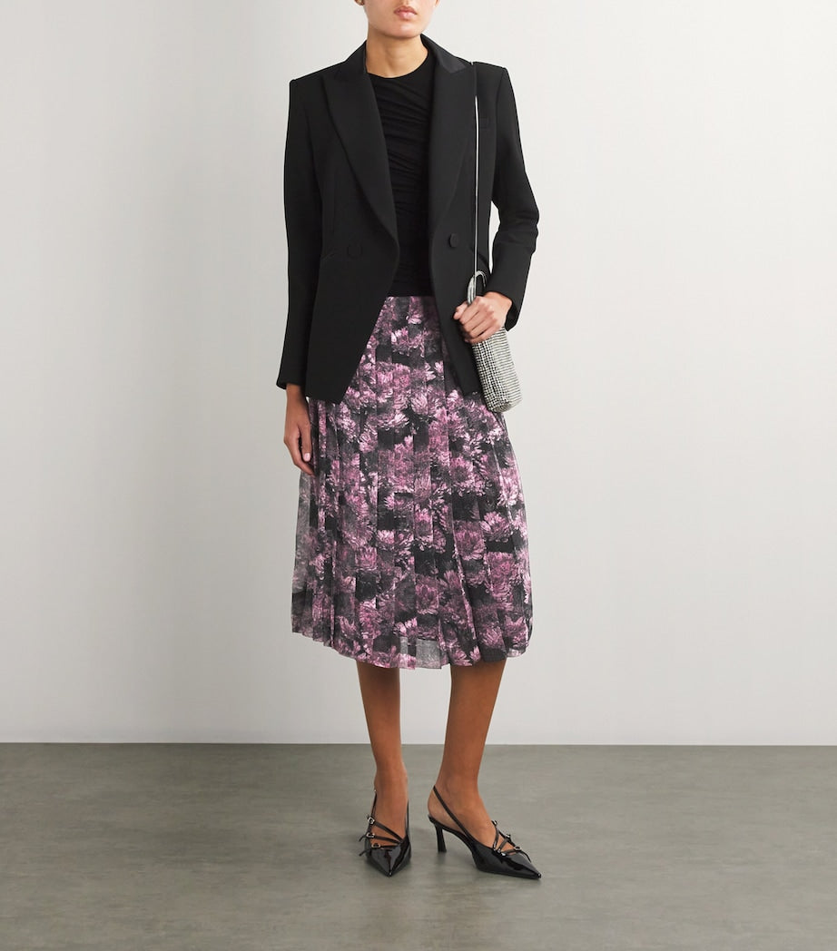 Tory Burch Multi Silk Pleated Midi Skirt