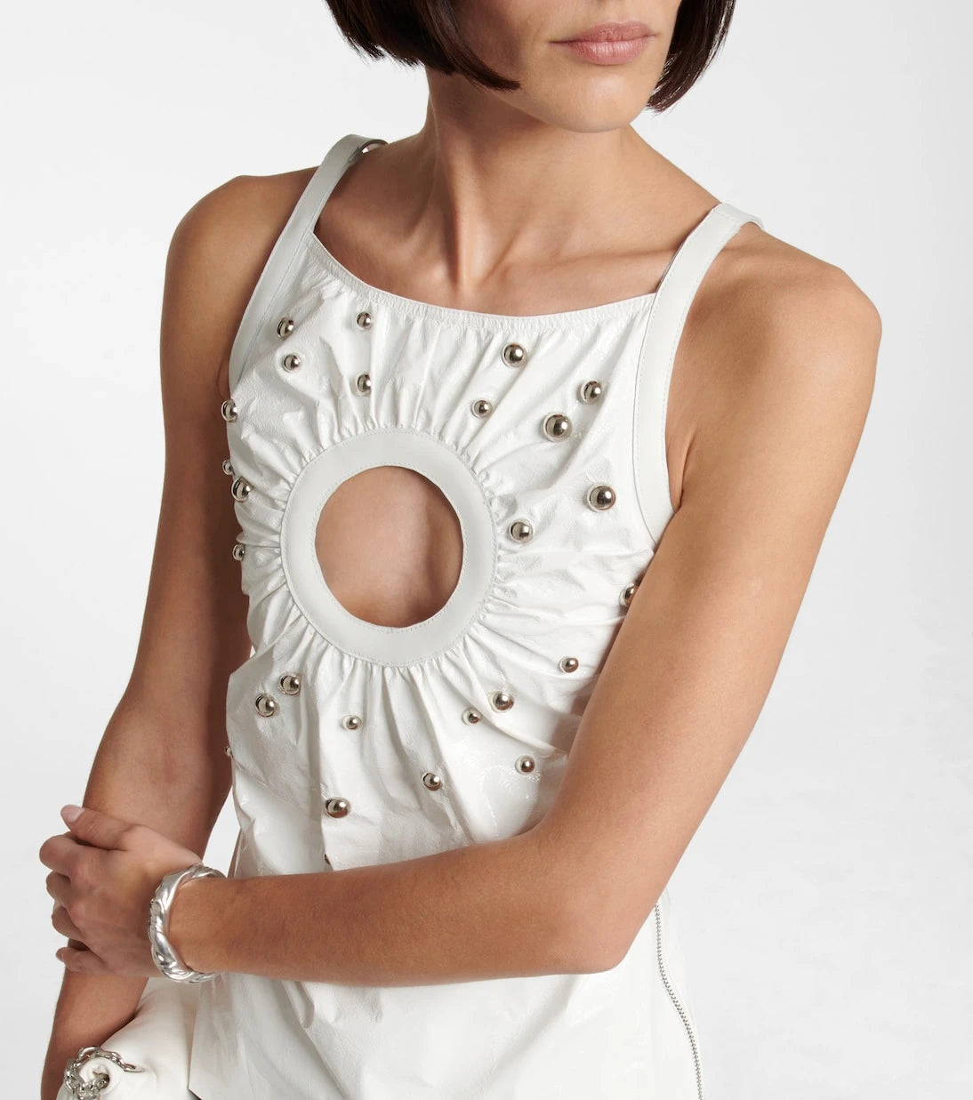 Jacques Wei - Embellished cutout tank top