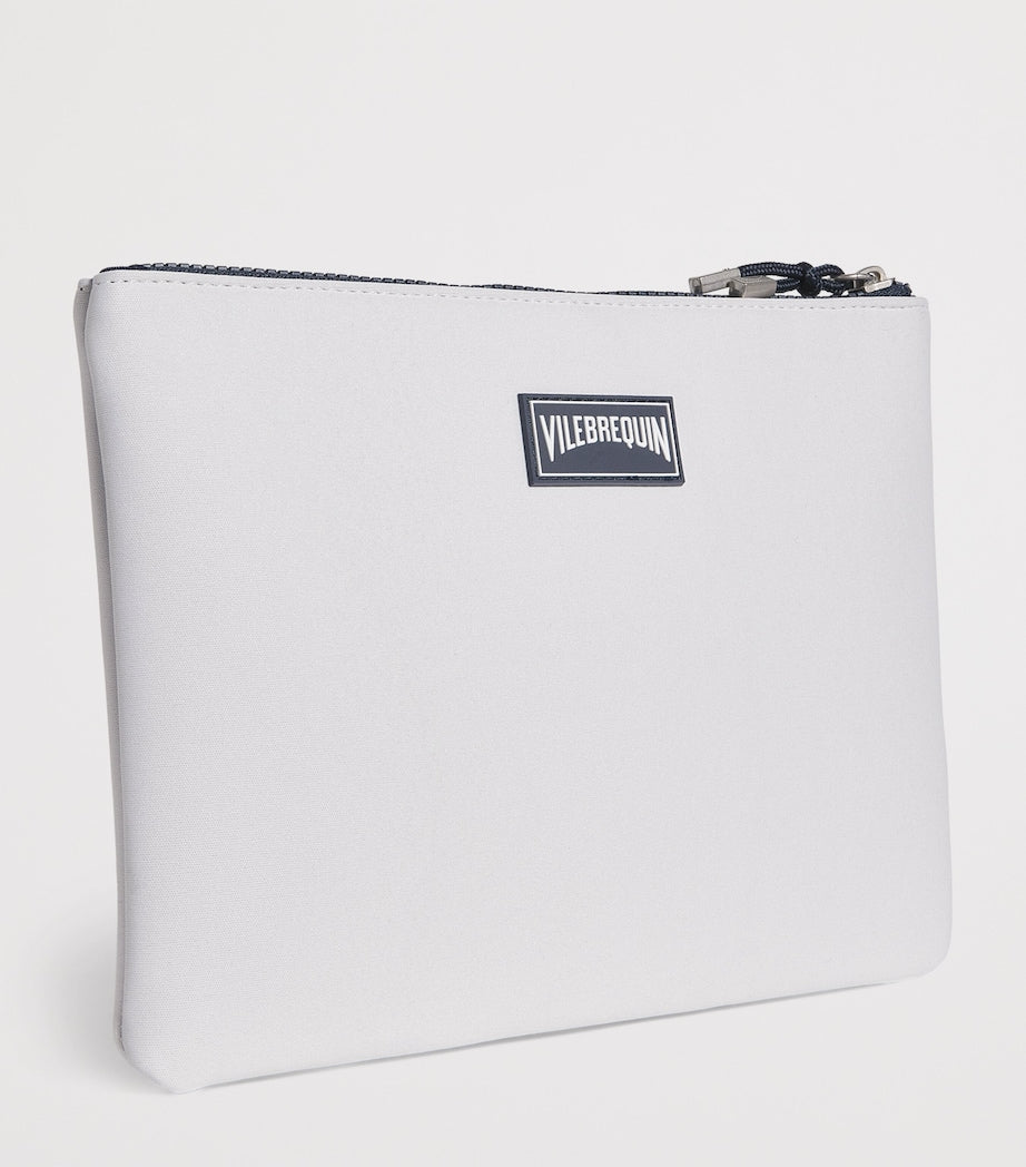 White Neoprene Zipped Pool Pouch