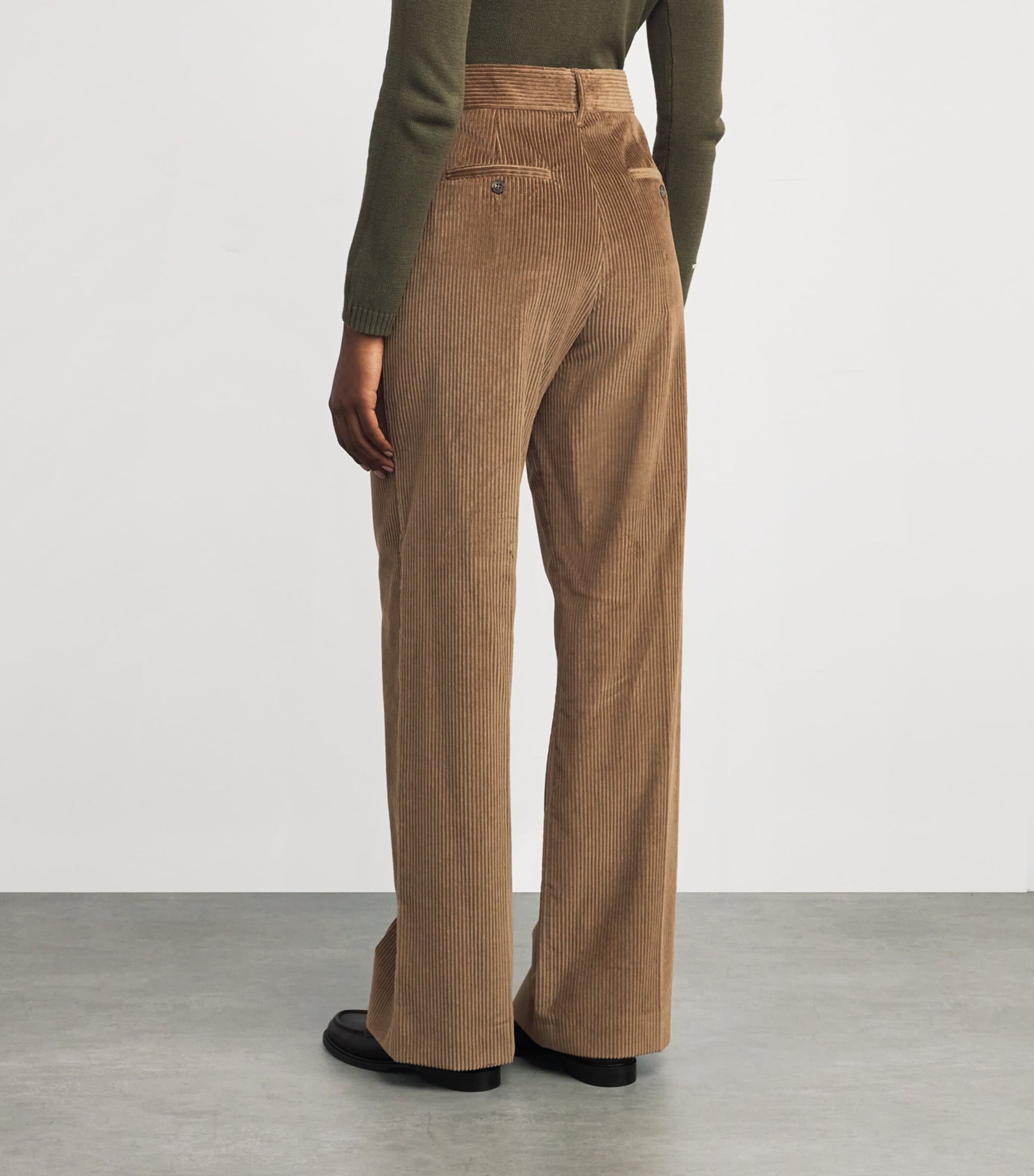 Weekend Max Mara Beige Corduroy Straight Trousers
