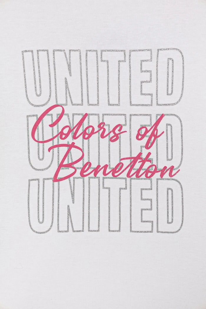 United Colors of Benetton çocuklar için uzun kollu pamuklu bluz