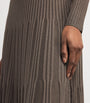 Brown Wool Ribbed Skirt