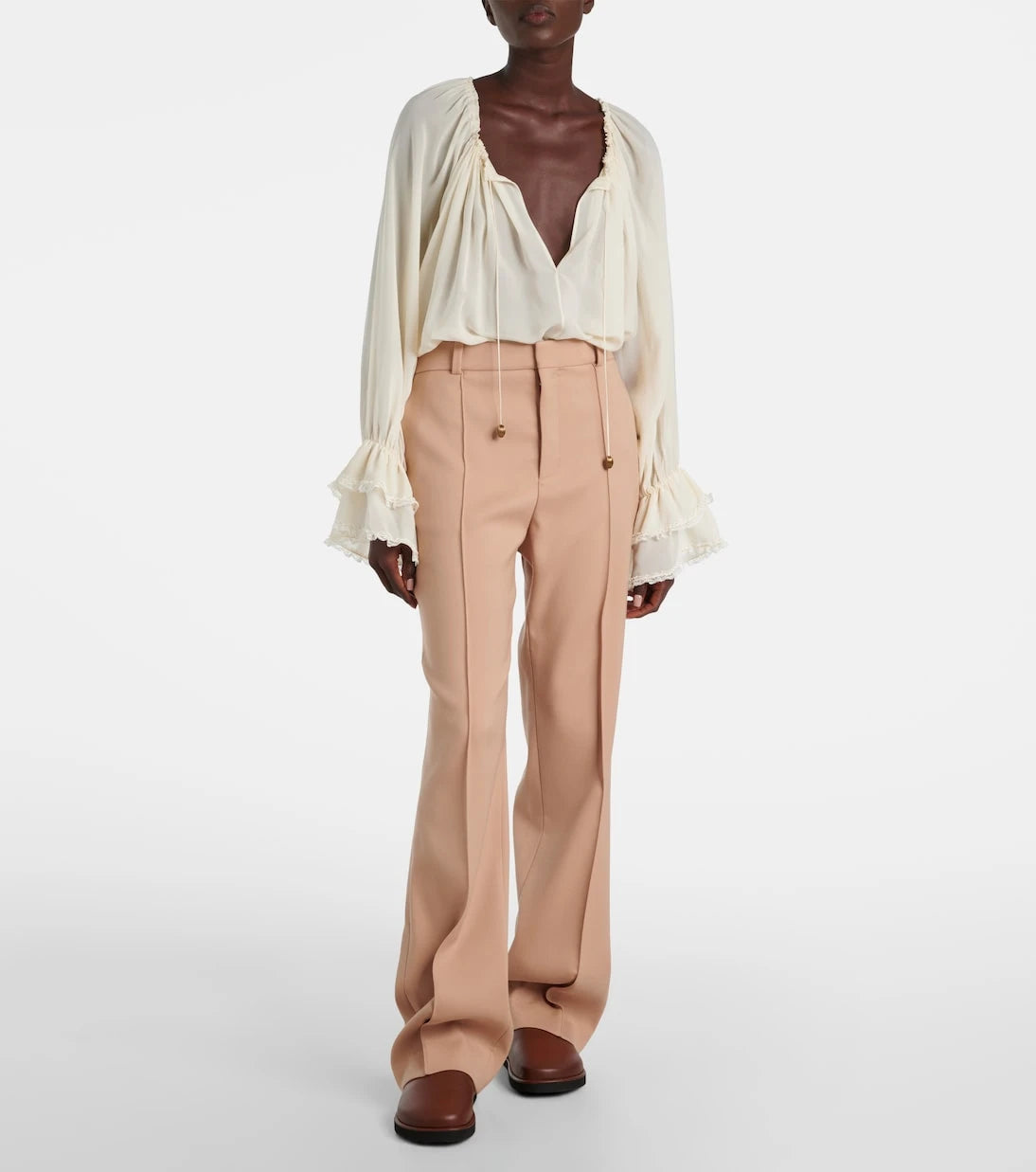 Chloé - High-rise wool straight pants
