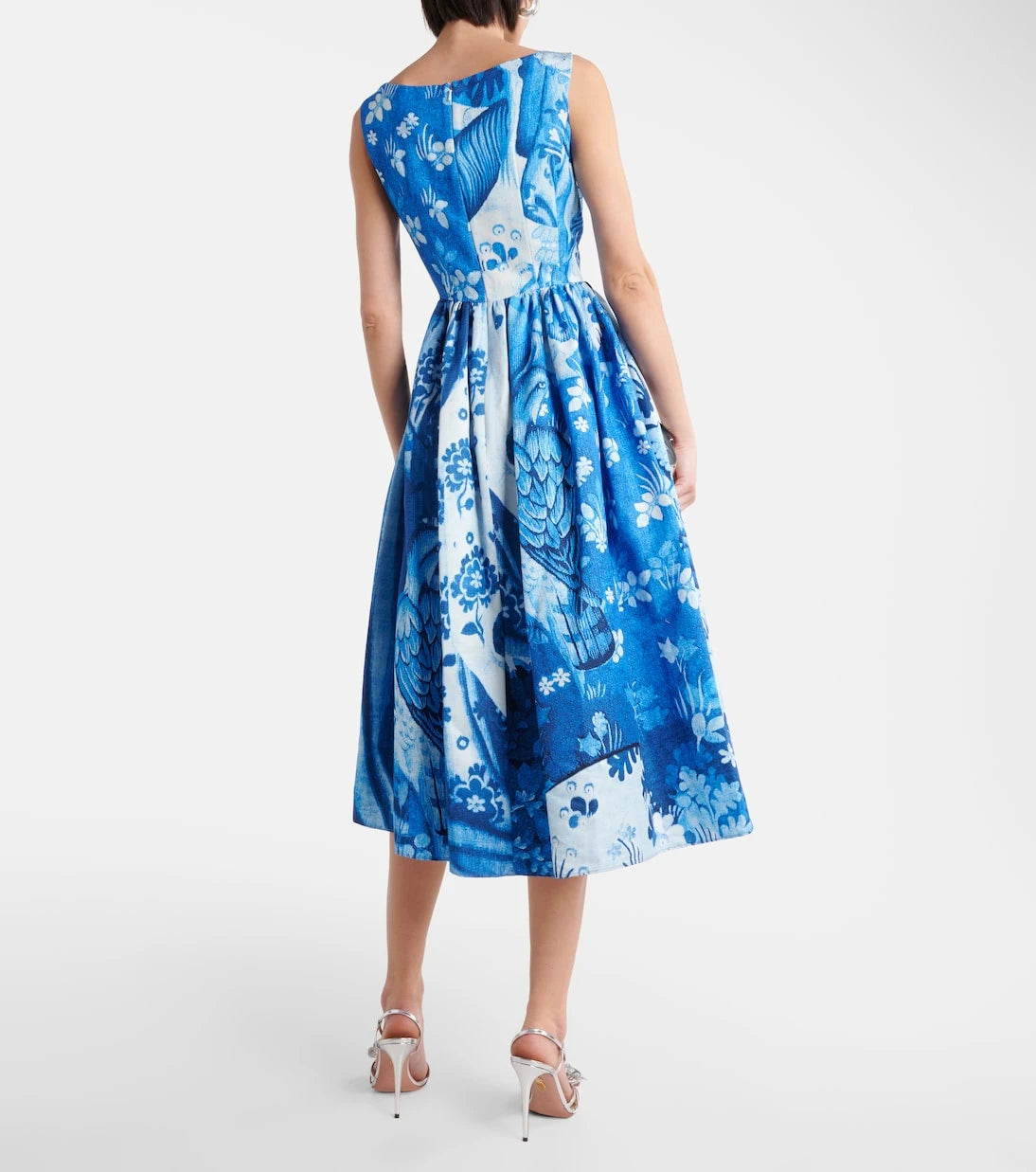 Erdem - Printed cotton-blend faille midi dress