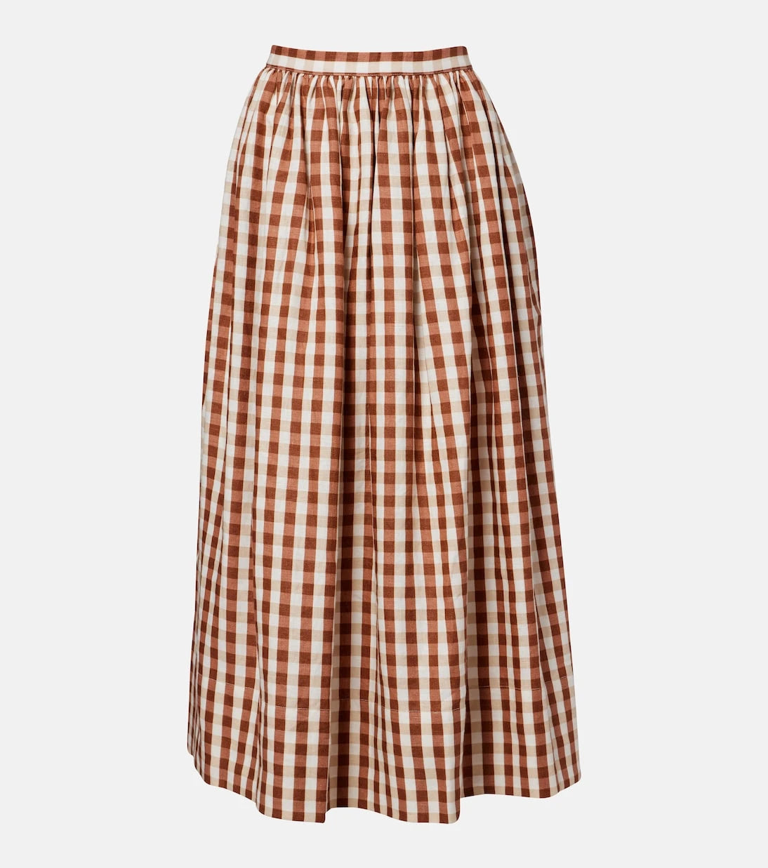 Faithfull - Ida gingham linen midi skirt