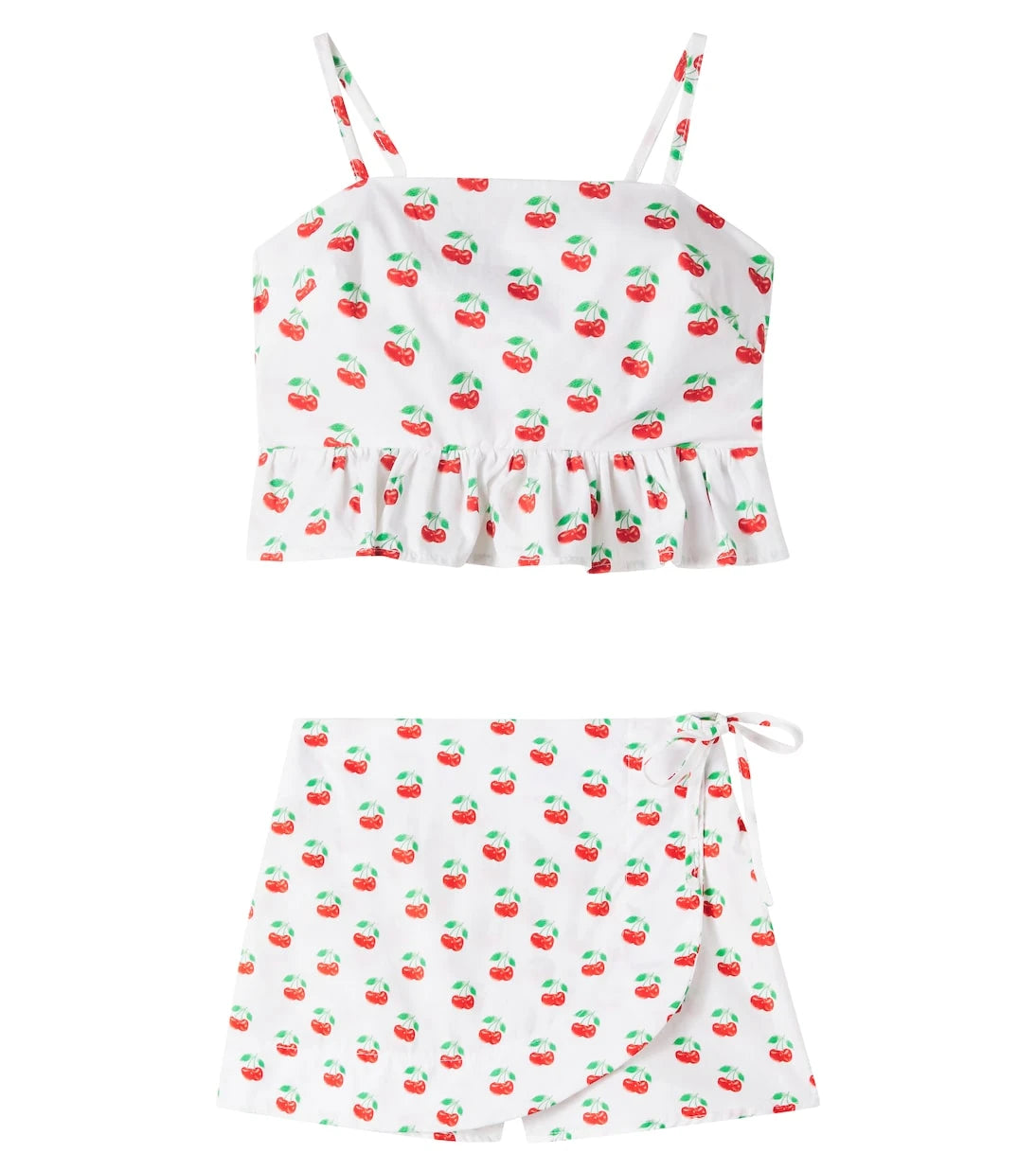 Fábula - Printed cotton top and skirt set