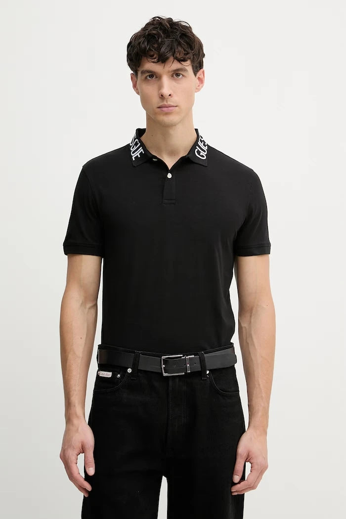 Guess Yakalı Erkek Pamuklu Elastanlı Tişört NOLAN