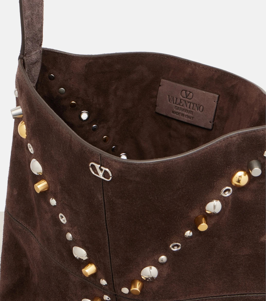Valentino Garavani - Nellcôte embellished suede shoulder bag