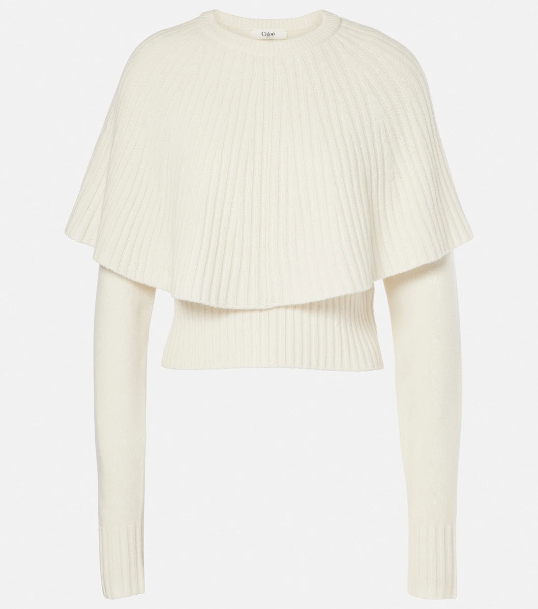 Chloé - Caped wool and cashmere top