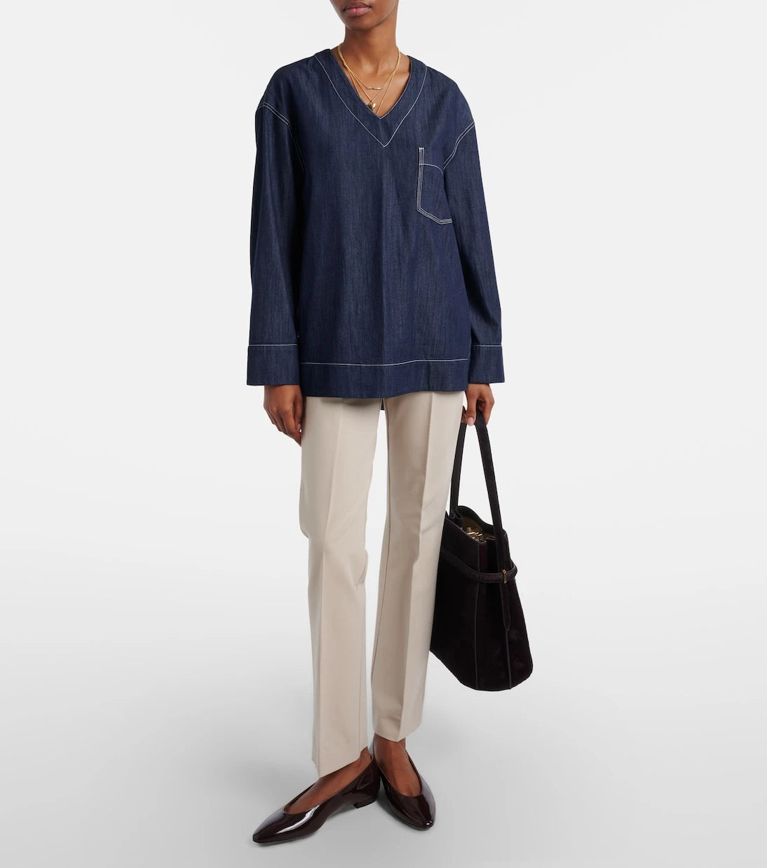 'S Max Mara - بنطال فاتينا قصير بقصة مستقيمة