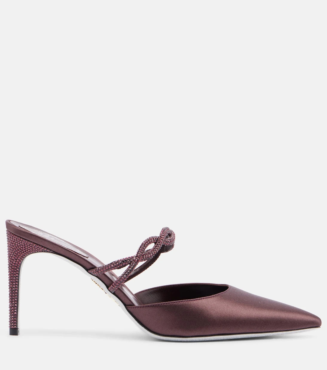 Rene Caovilla - Crystal-embellished satin mules