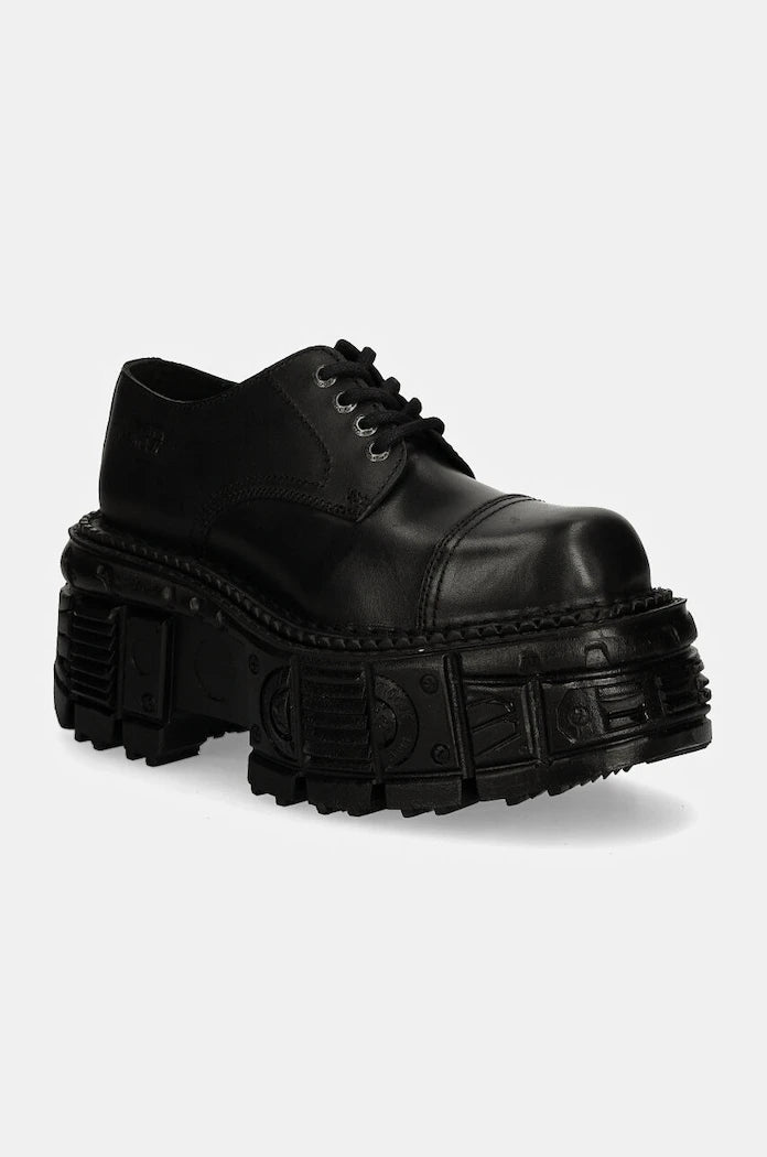New Rock CRUST NEGRO + TANK NEGRO Deri Ayakkabı Yarım Bot