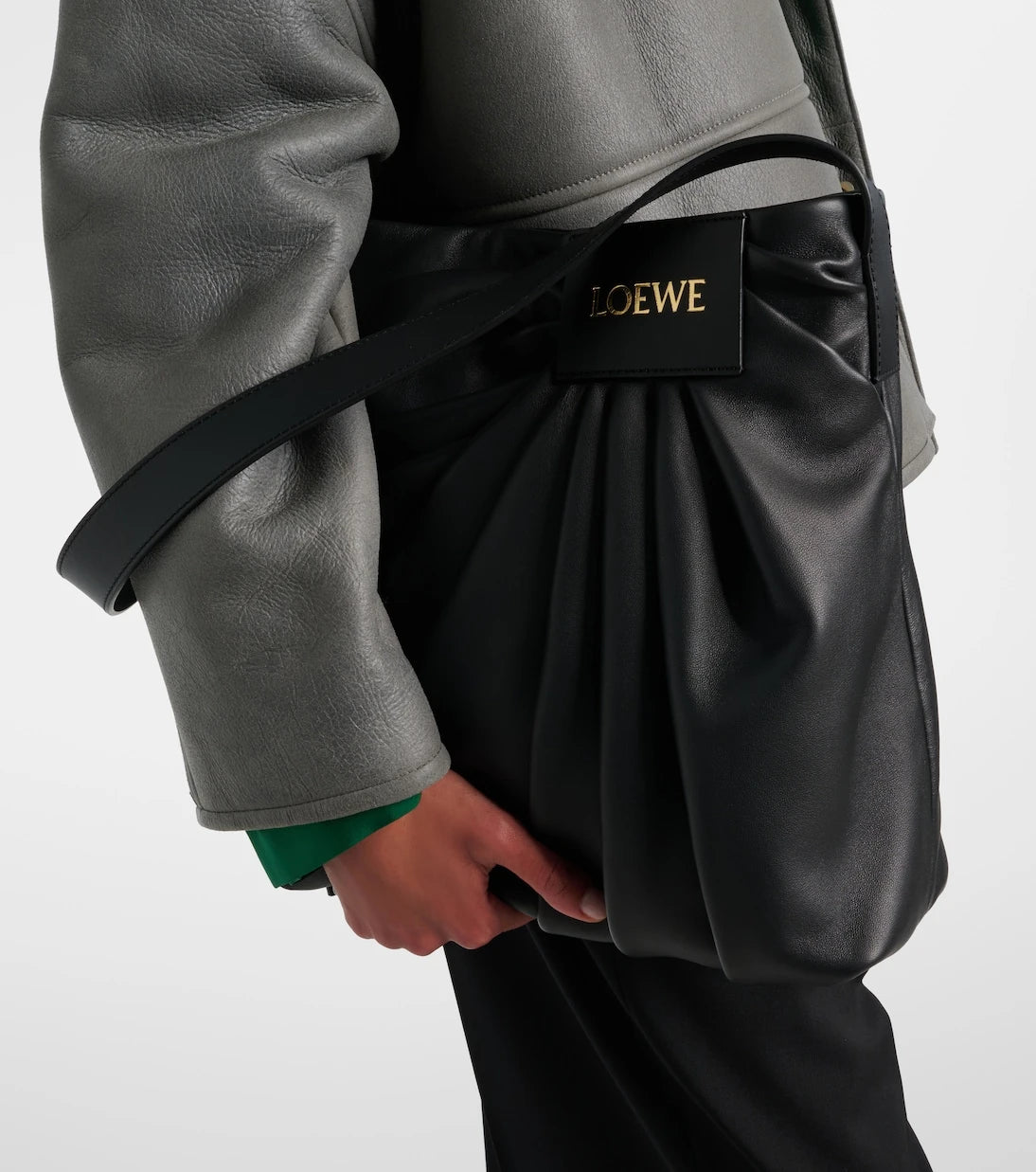 Loewe - Draped leather tote bag