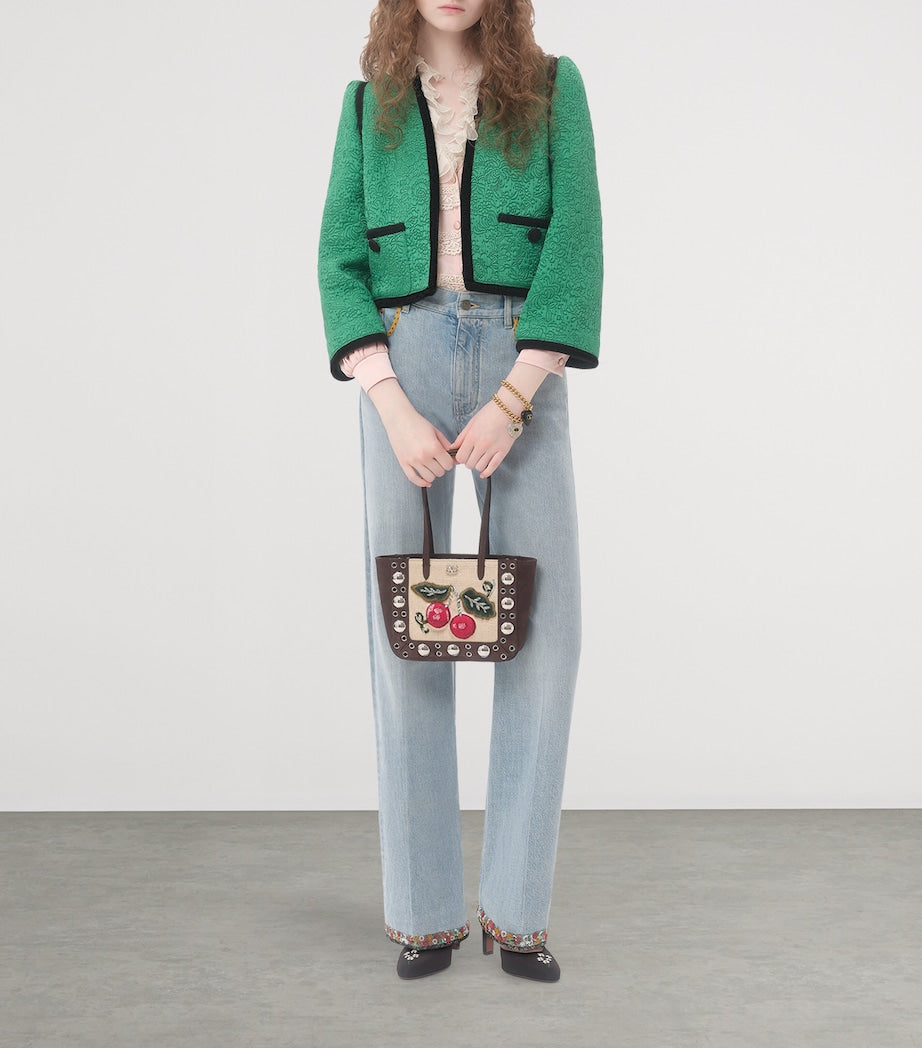 Valentino Garavani Multi Mini Suede Embroidered Nellcôte Tote Bag