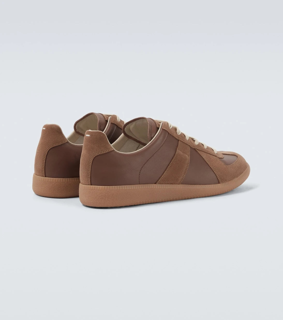 Maison Margiela - Replica leather-trimmed suede sneakers