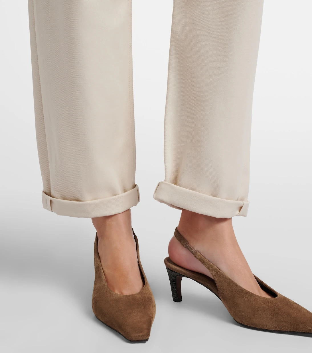 Brunello Cucinelli - Monili cotton-blend straight pants